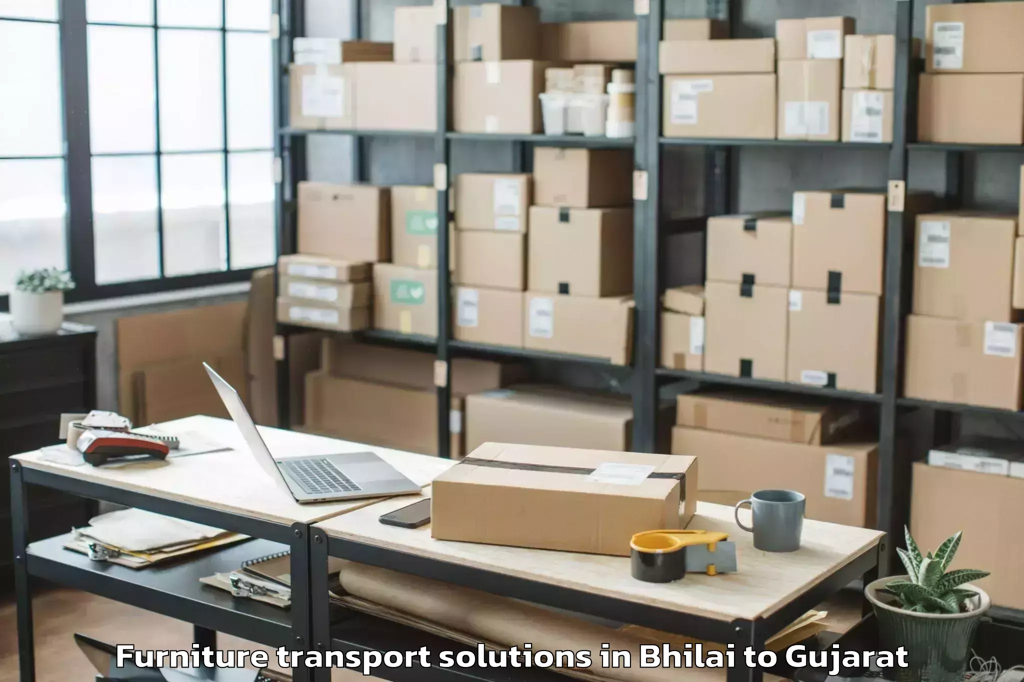 Bhilai to Jamkandorna Furniture Transport Solutions Booking